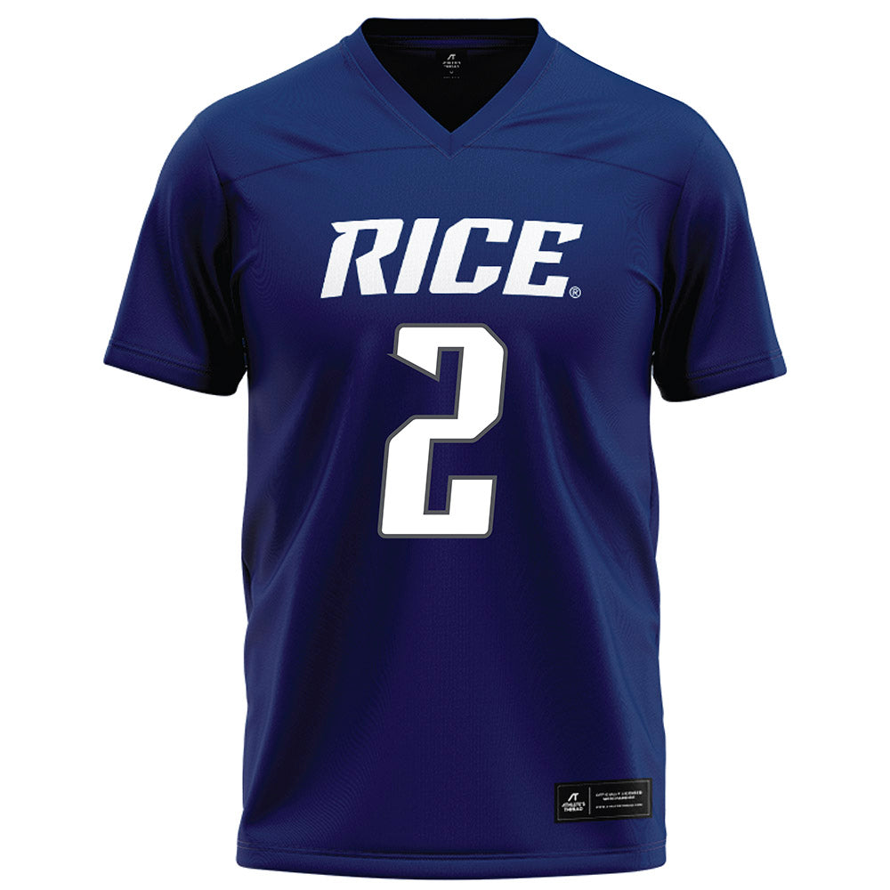 Rice - NCAA Football : Jo Chavez - Navy Blue Football Jersey-0