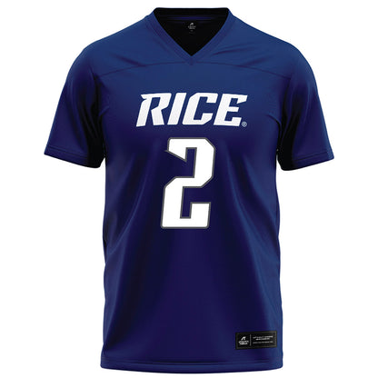 Rice - NCAA Football : Jo Chavez - Navy Blue Football Jersey-0