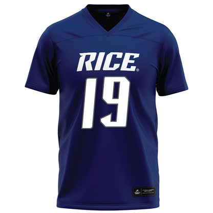 Rice - NCAA Football : Jordan Clark - Navy Blue Football Jersey-0