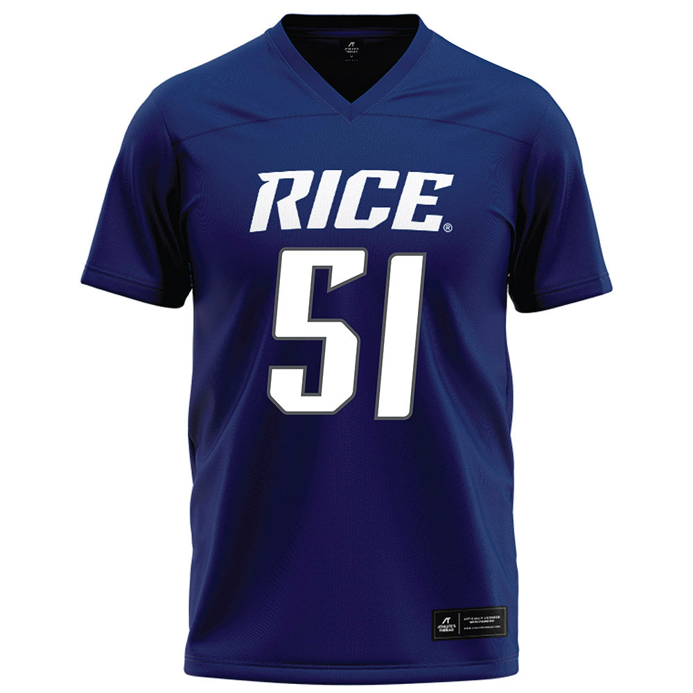 Rice - NCAA Football : Phoenix Derichsweiler - Navy Blue Football Jersey-0