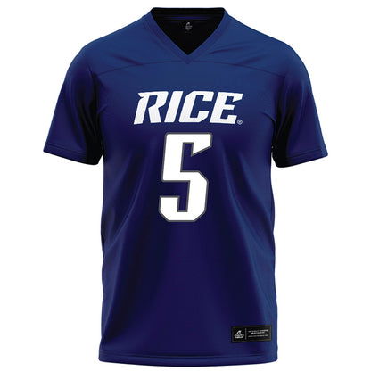 Rice - NCAA Football : Davis Lane - Navy Blue Football Jersey-0