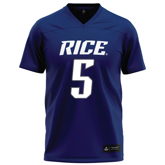 Rice - NCAA Football : Davis Lane - Navy Blue Football Jersey-0