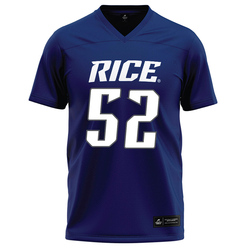 Rice - NCAA Football : Morrow Evans - Navy Blue Football Jersey-0