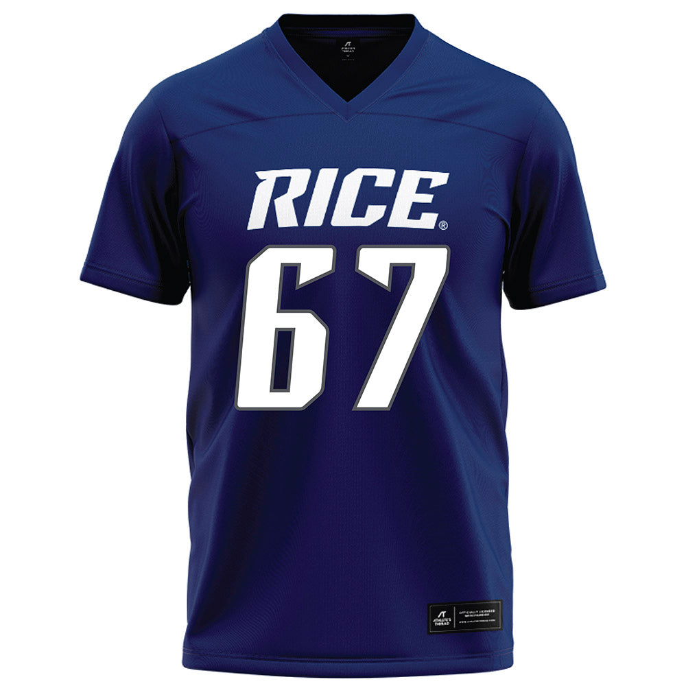 Rice - NCAA Football : Luke Needham - Navy Blue Football Jersey-0