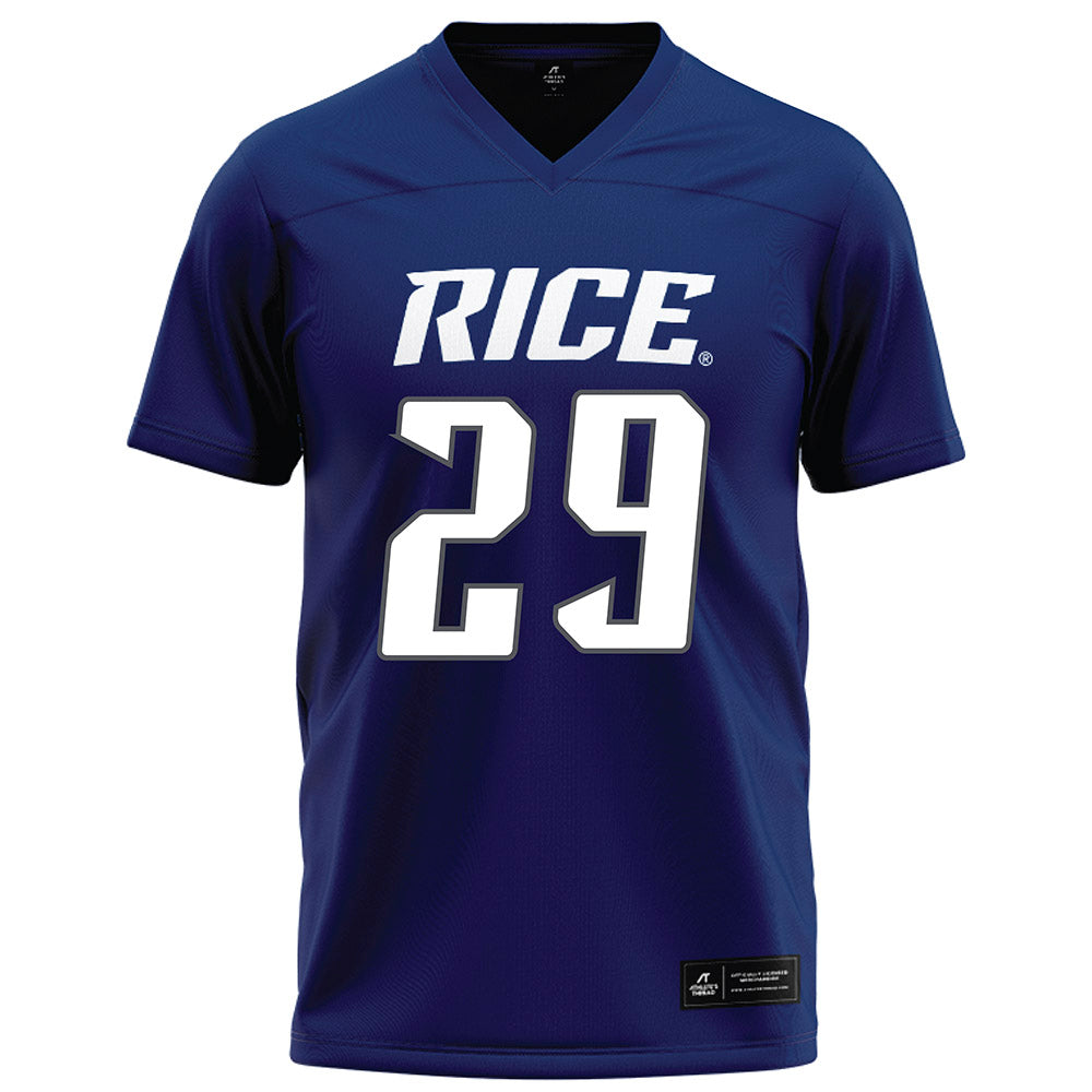 Rice - NCAA Football : Daveon Hook - Navy Blue Football Jersey-0