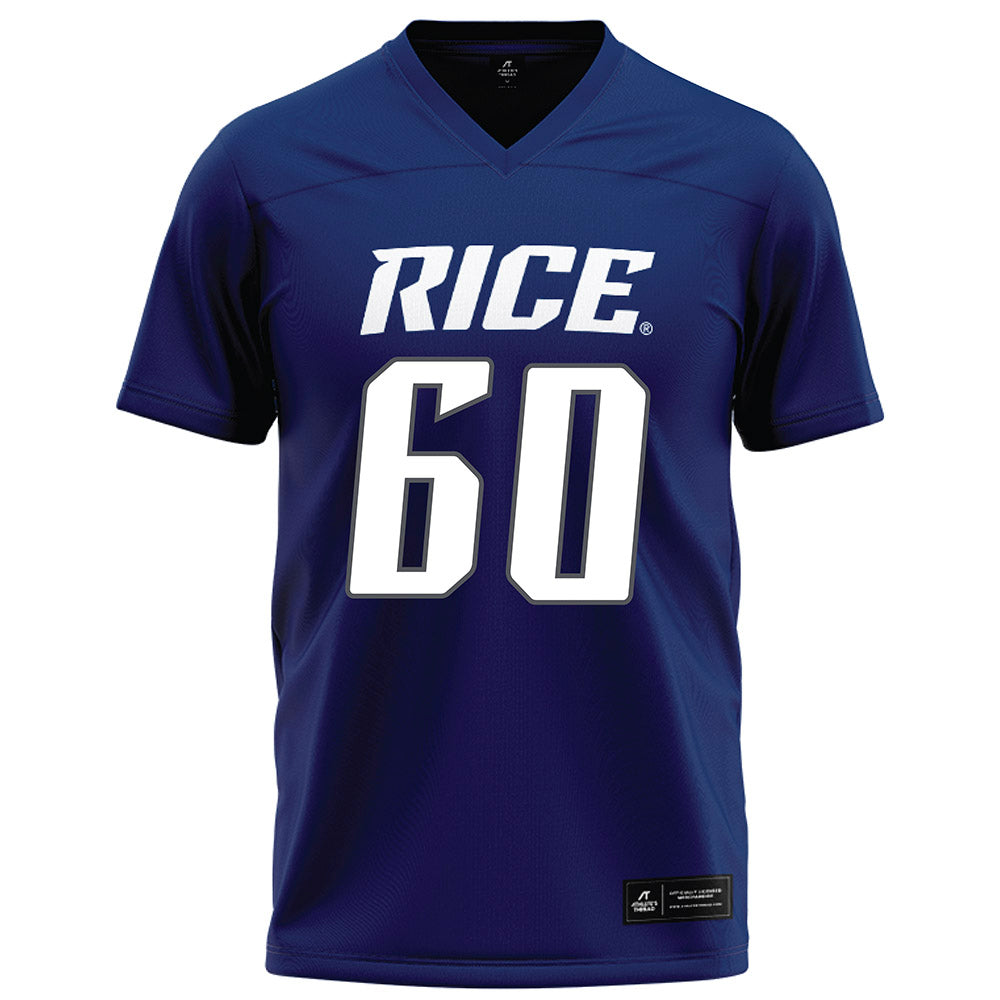 Rice - NCAA Football : Leo Bluhm - Navy Blue Football Jersey-0