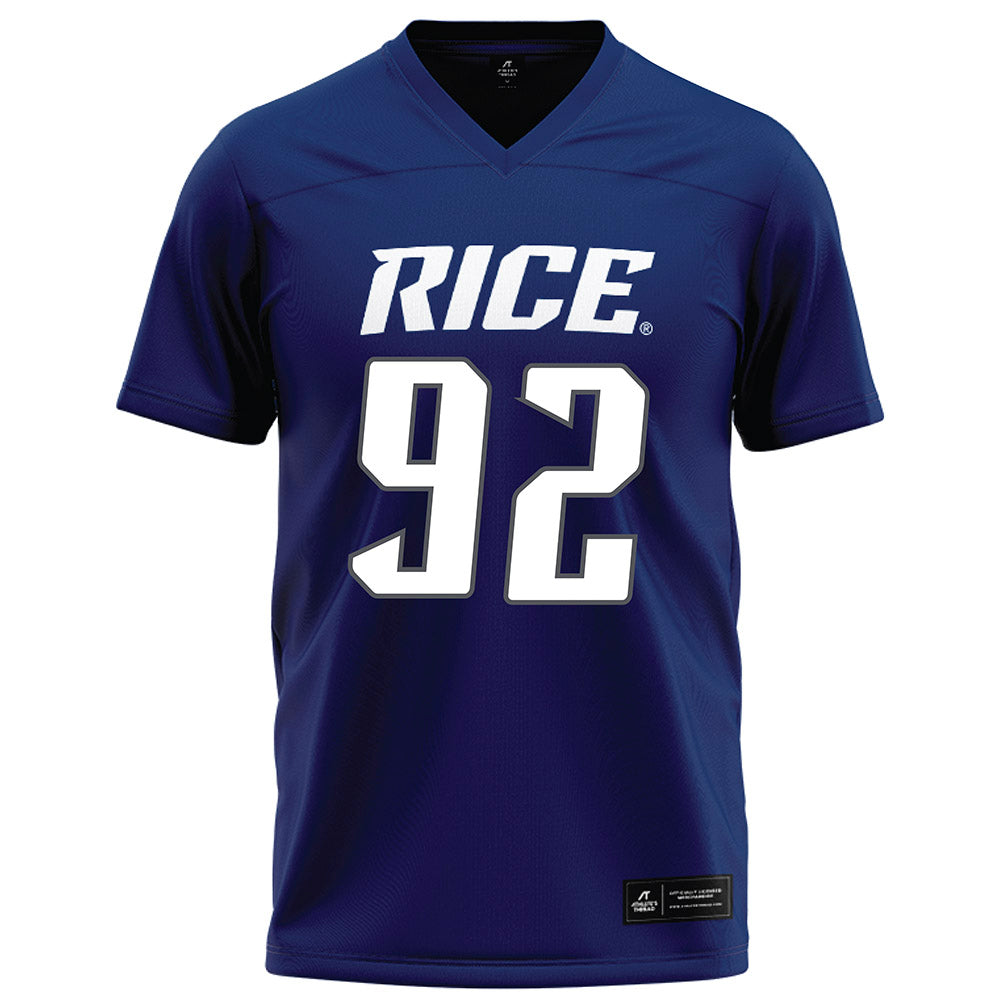 Rice - NCAA Football : Luca Akirtava - Navy Blue Football Jersey-0