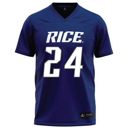 Rice - NCAA Football : Larry DeBose IV - Navy Blue Football Jersey-0