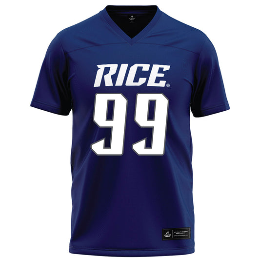 Rice - NCAA Football : Jesus Machado Jr. - Navy Blue Football Jersey-0