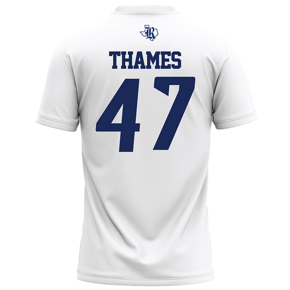 Rice - NCAA Football : Ty Thames - White Football Jersey-1