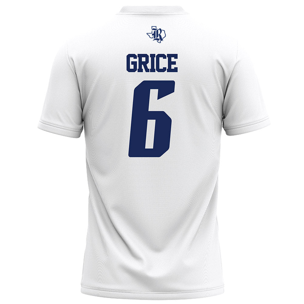 Rice - NCAA Football : Ben Grice - White Football Jersey-1