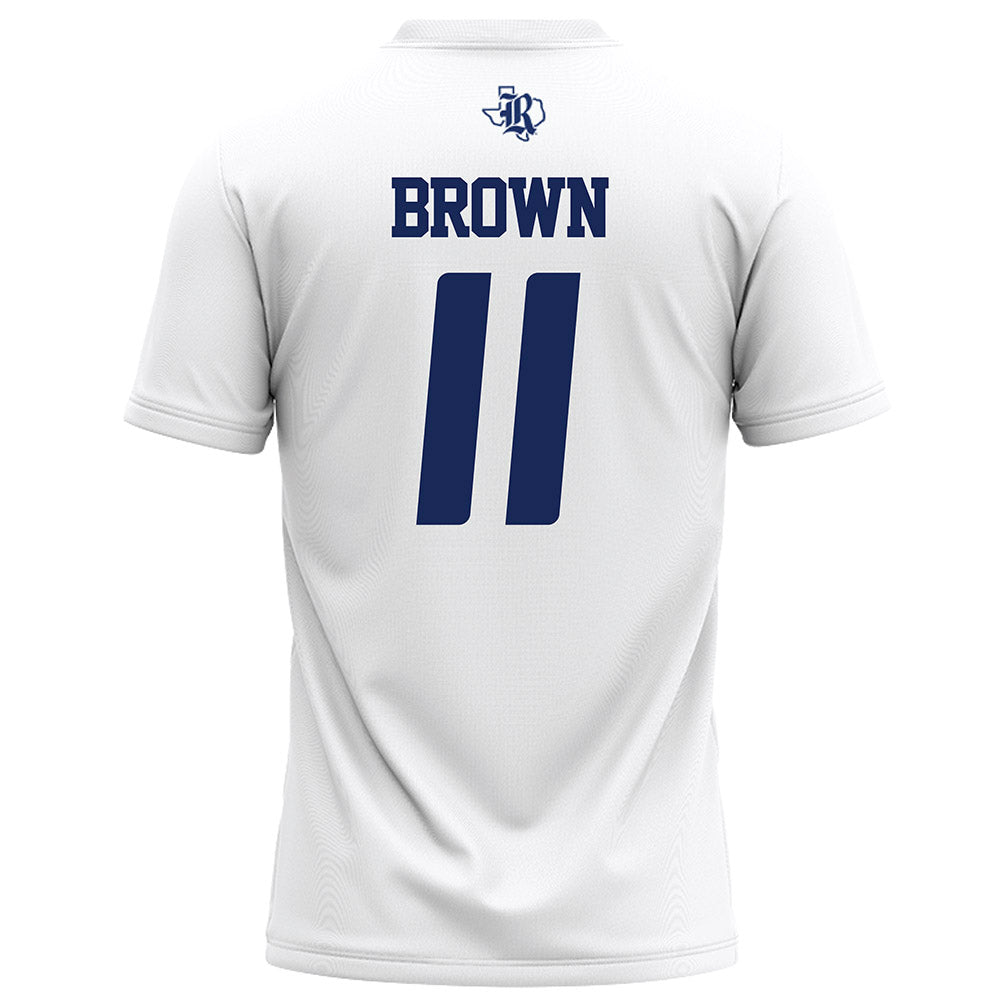 Rice - NCAA Football : Jacurri Brown - White Football Jersey-1