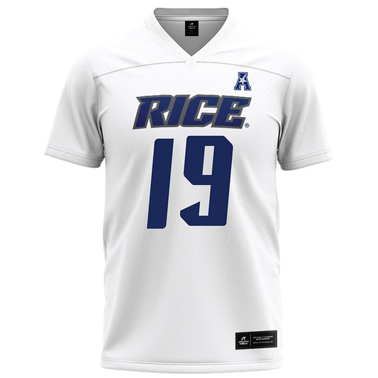 Rice - NCAA Football : Jordan Clark - White Football Jersey-0