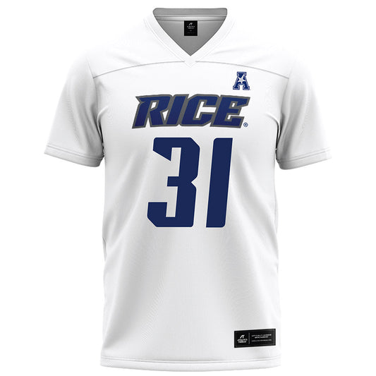 Rice - NCAA Football : Micah Barnett - White Football Jersey-0