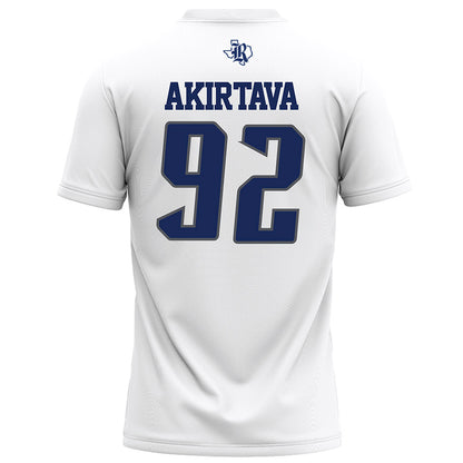 Rice - NCAA Football : Luca Akirtava - White Football Jersey-1