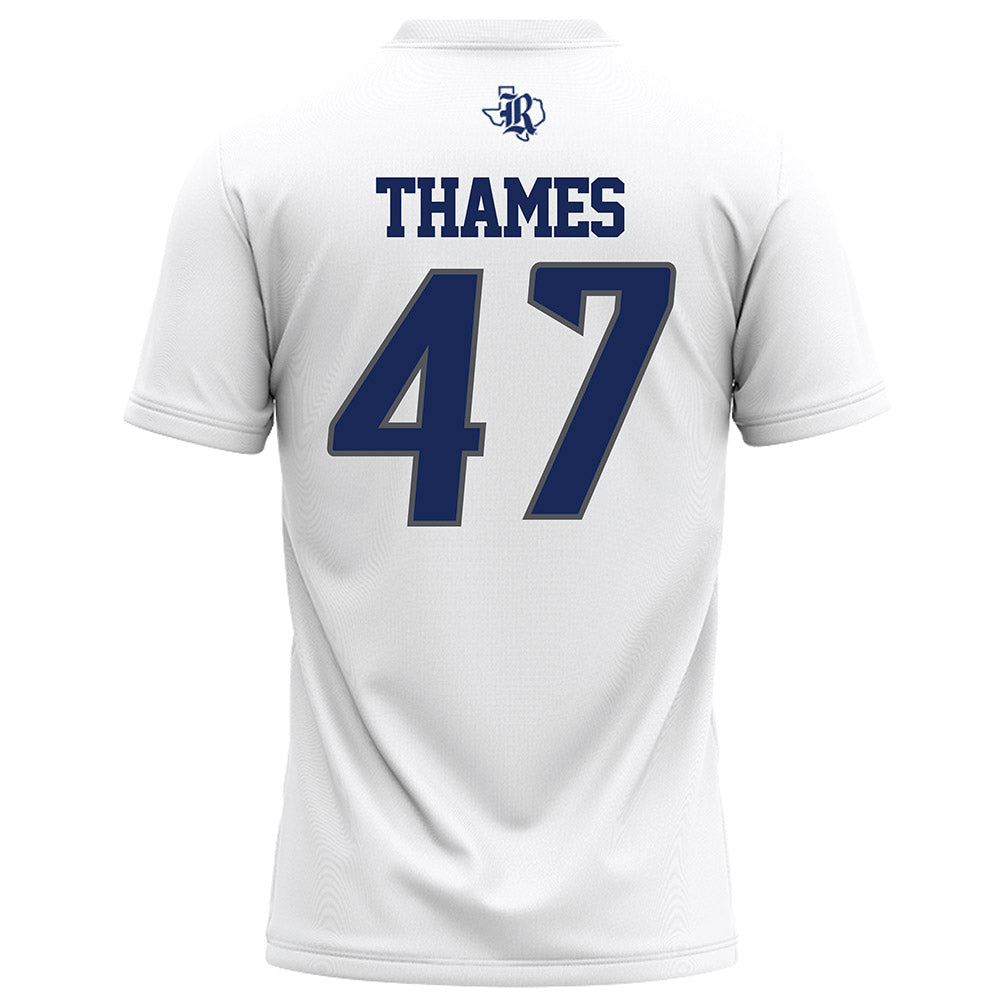Rice - NCAA Football : Ty Thames - White Football Jersey-1