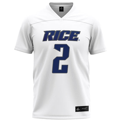 Rice - NCAA Football : Jo Chavez - White Football Jersey-0