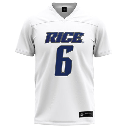Rice - NCAA Football : Ben Grice - White Football Jersey-0