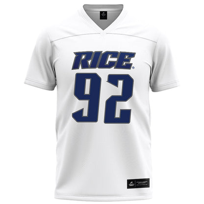 Rice - NCAA Football : Luca Akirtava - White Football Jersey-0