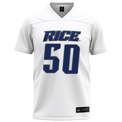 Rice - NCAA Football : Patrick Valent - White Football Jersey-0