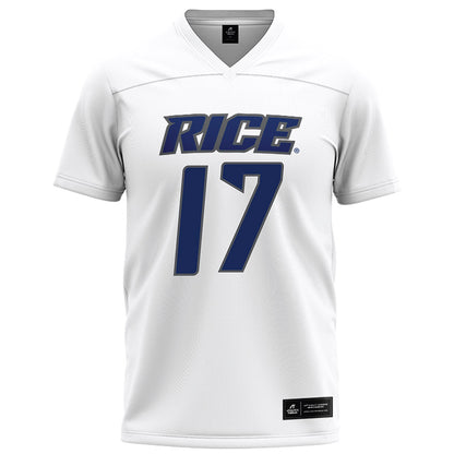 Rice - NCAA Football : Jake Renda - White Football Jersey-0