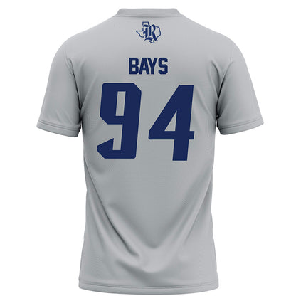 Rice - NCAA Football : Braden Bays - Grey Football Jersey-1