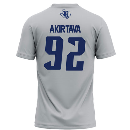 Rice - NCAA Football : Luca Akirtava - Grey Football Jersey-1
