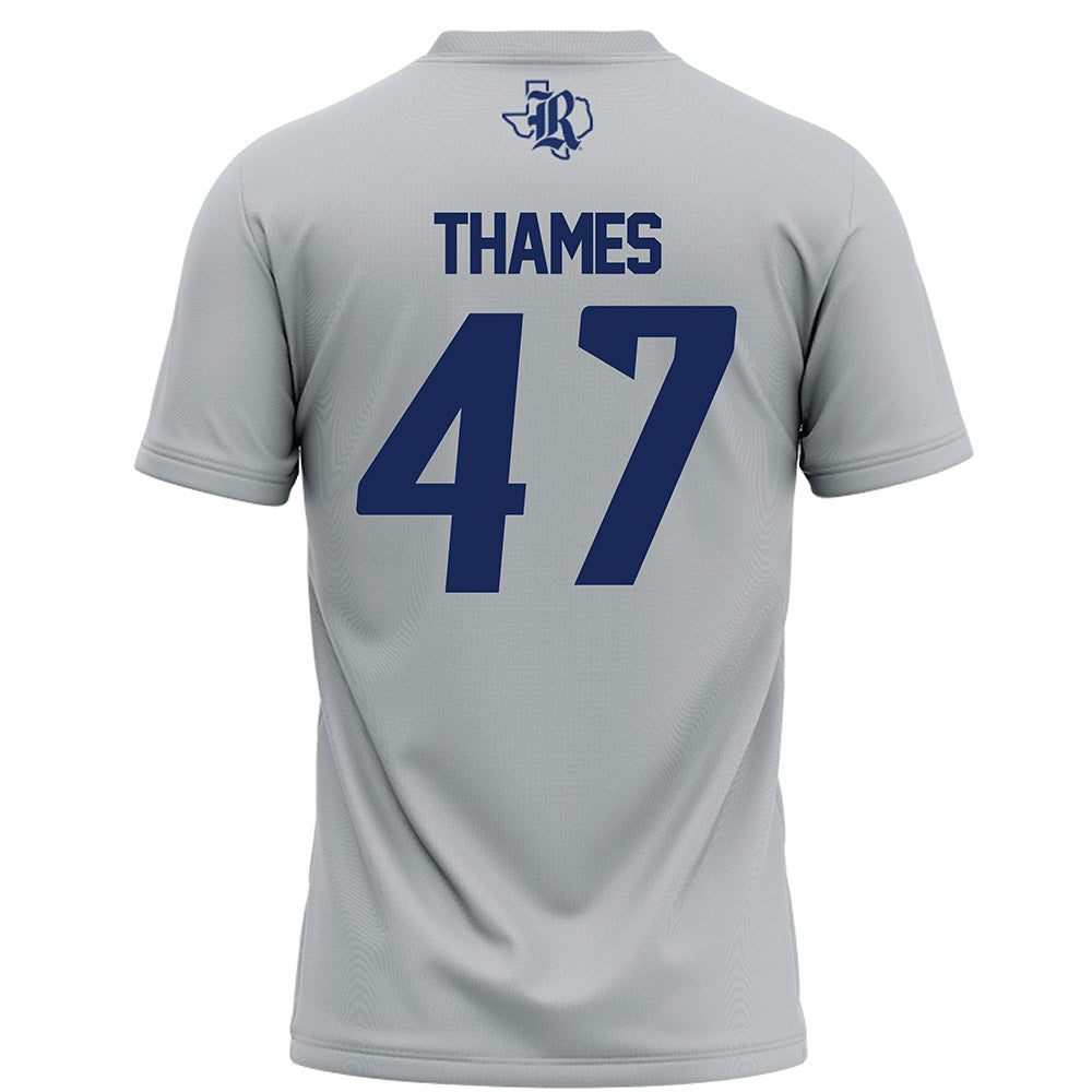 Rice - NCAA Football : Ty Thames - Grey Football Jersey-1