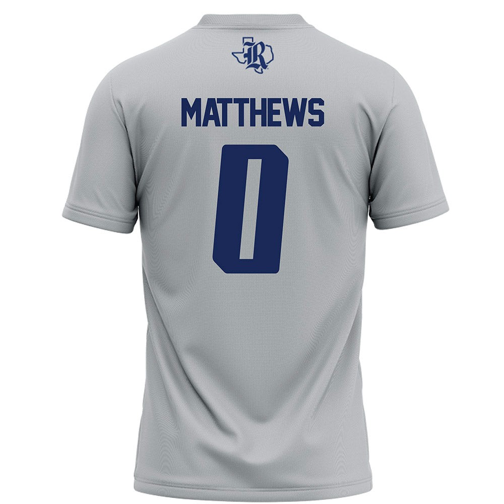 Rice - NCAA Football : Payton Matthews - Grey Football Jersey-1