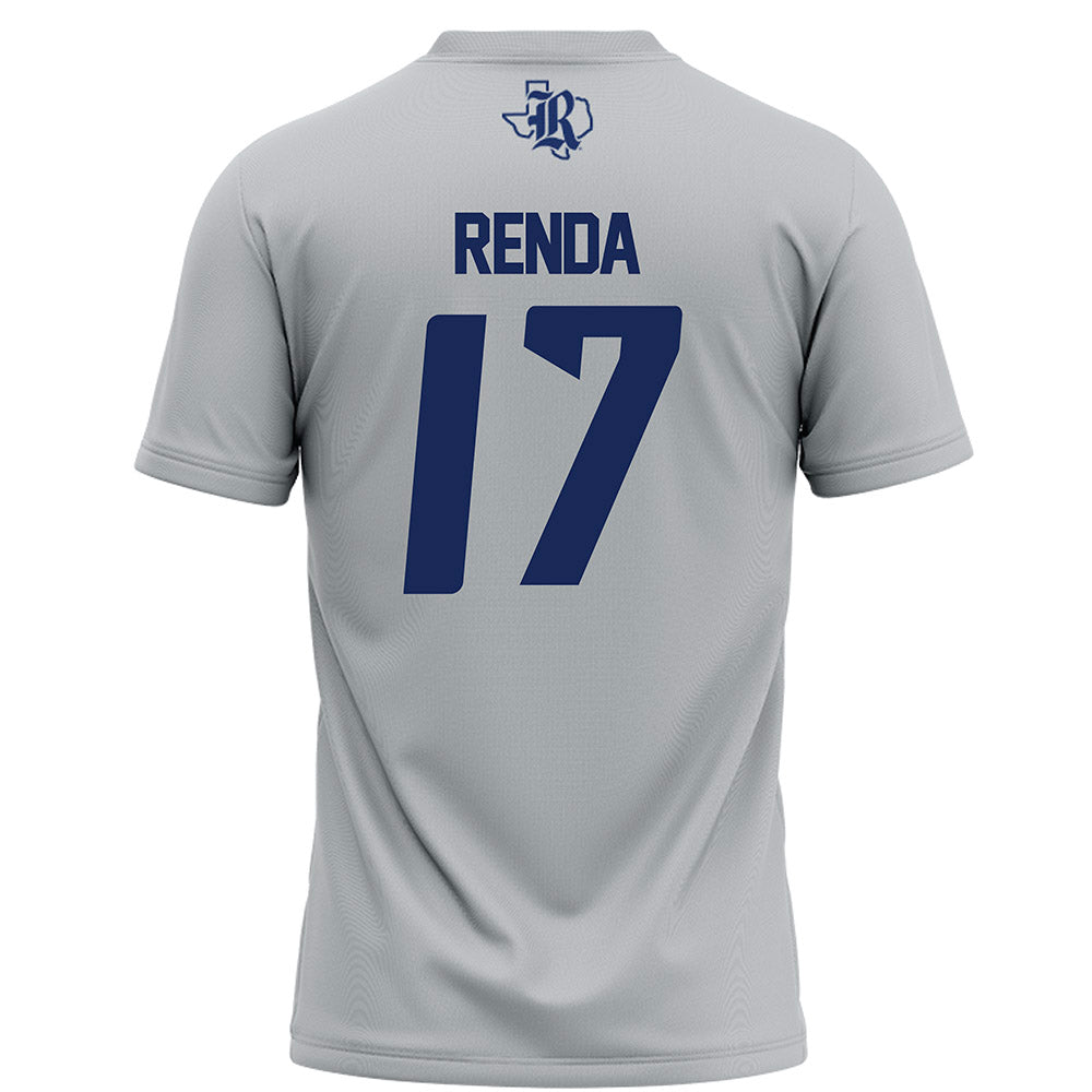 Rice - NCAA Football : Jake Renda - Grey Football Jersey-1