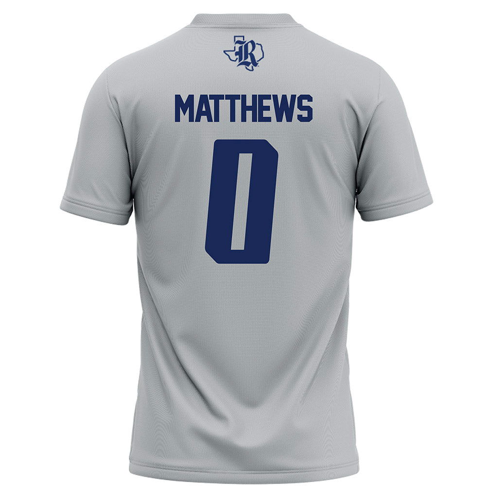 Rice - NCAA Football : Payton Matthews - Grey Football Jersey-1