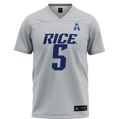 Rice - NCAA Football : Davis Lane - Grey Football Jersey-0