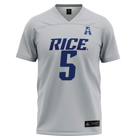 Rice - NCAA Football : Davis Lane - Grey Football Jersey-0