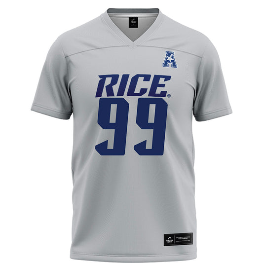 Rice - NCAA Football : Jesus Machado Jr. - Grey Football Jersey-0