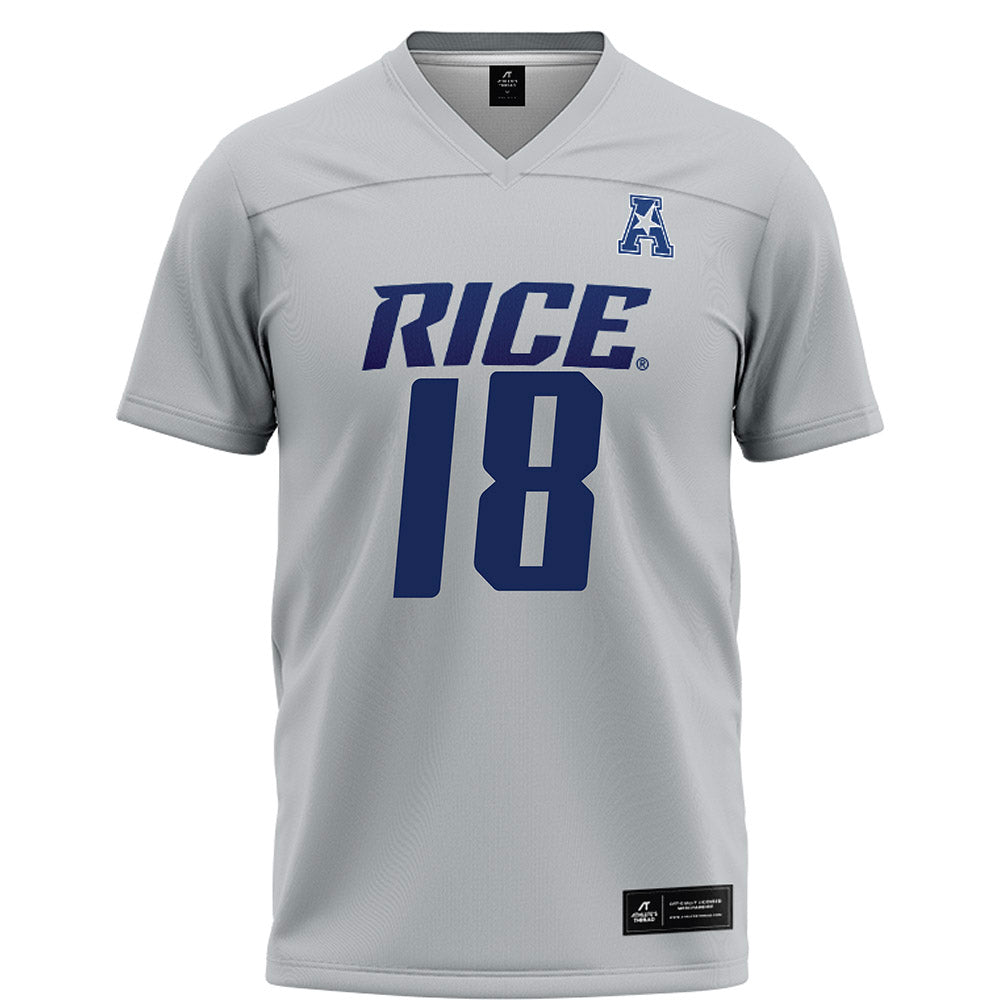 Rice - NCAA Football : Ahran Ogbor - Grey Football Jersey-0