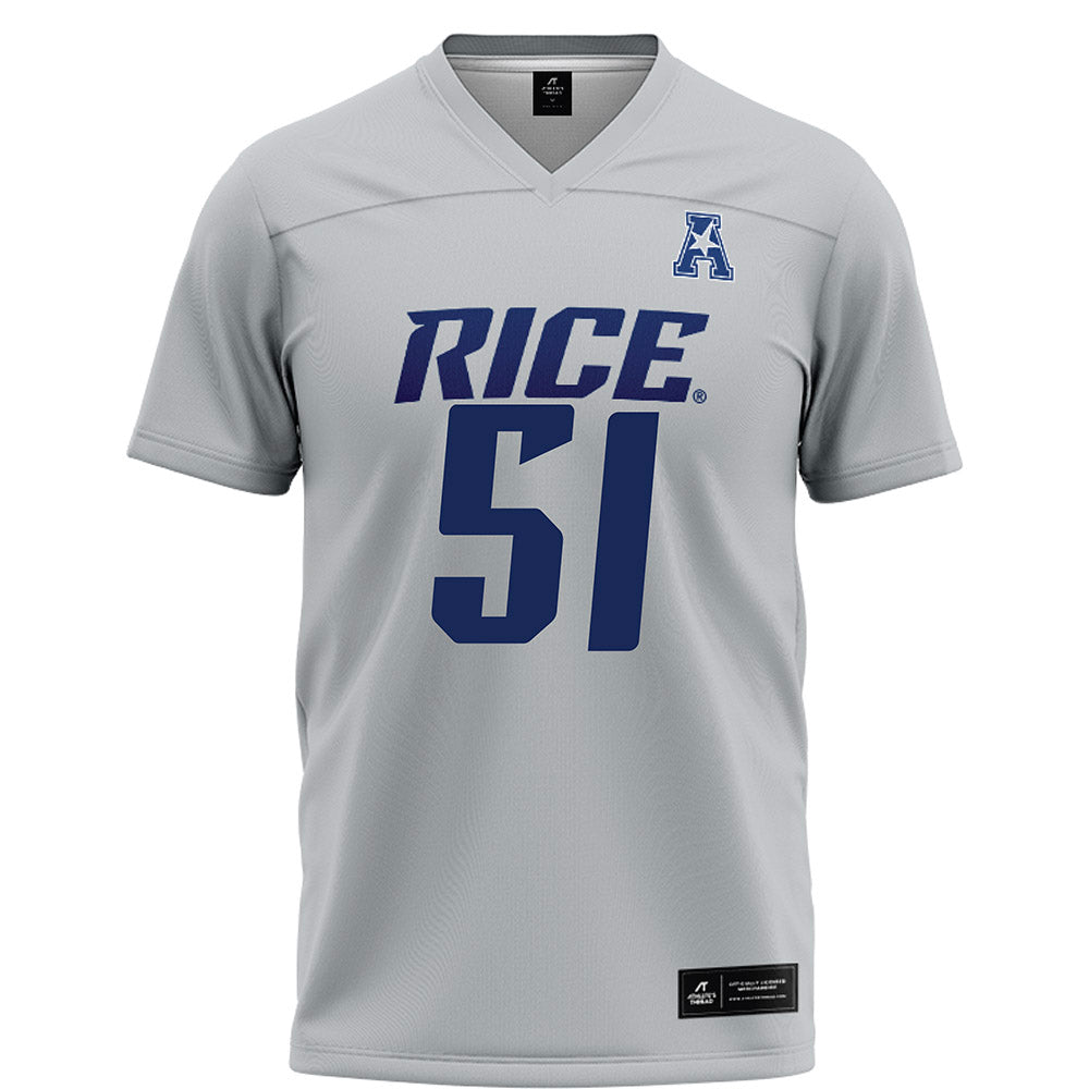 Rice - NCAA Football : Phoenix Derichsweiler - Grey Football Jersey-0