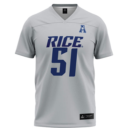 Rice - NCAA Football : Phoenix Derichsweiler - Grey Football Jersey-0