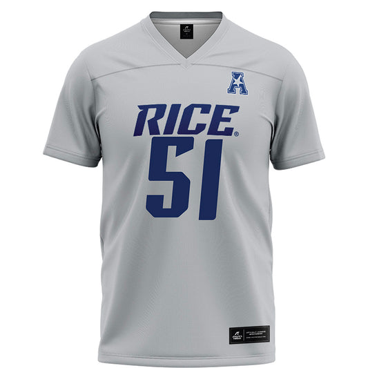 Rice - NCAA Football : Phoenix Derichsweiler - Grey Football Jersey-0