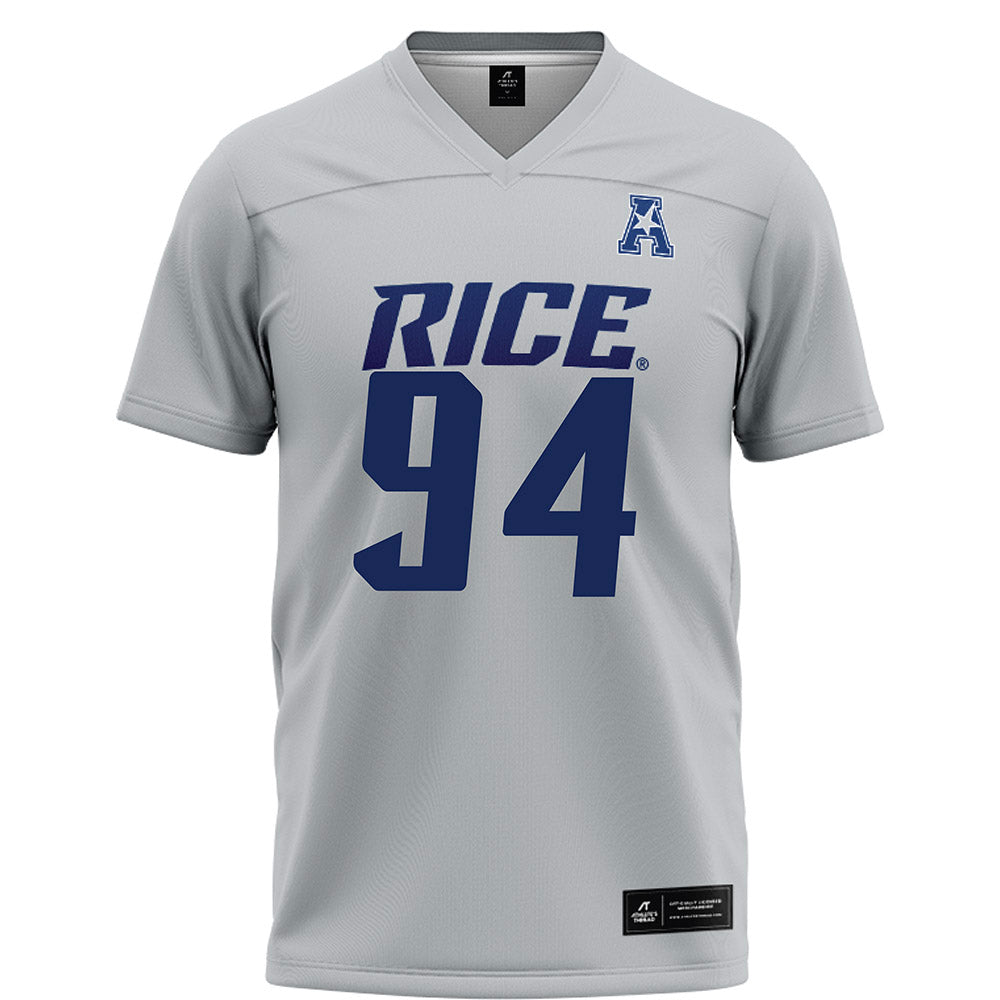Rice - NCAA Football : Braden Bays - Grey Football Jersey-0