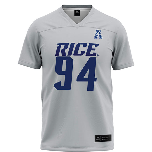 Rice - NCAA Football : Braden Bays - Grey Football Jersey-0