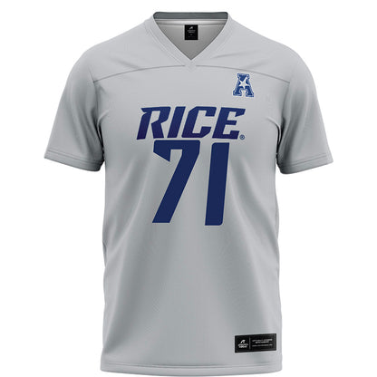 Rice - NCAA Football : Cole Principe - Grey Football Jersey-0