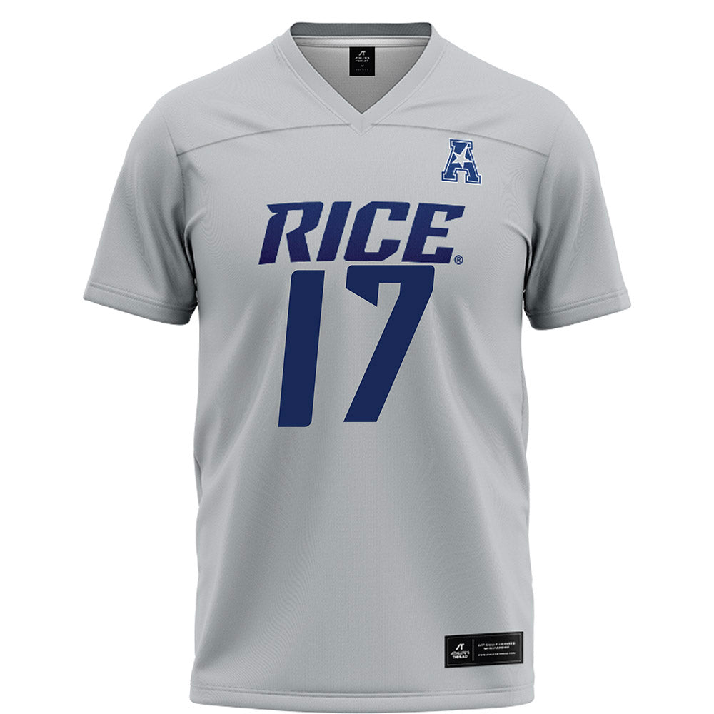 Rice - NCAA Football : Jake Renda - Grey Football Jersey-0