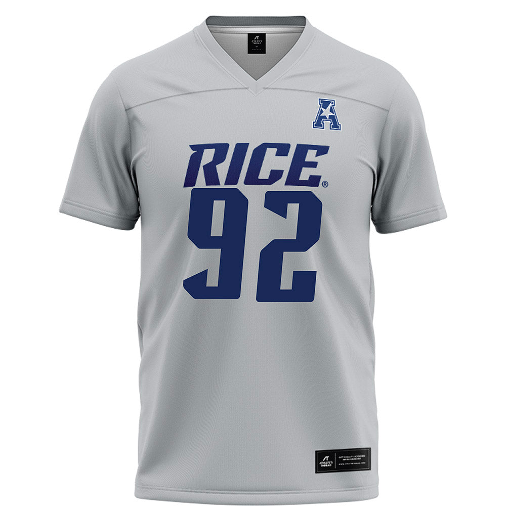 Rice - NCAA Football : Luca Akirtava - Grey Football Jersey-0