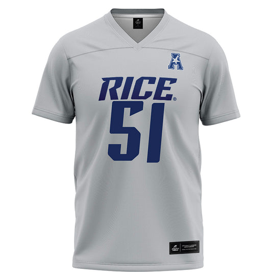 Rice - NCAA Football : Phoenix Derichsweiler - Grey Football Jersey-0