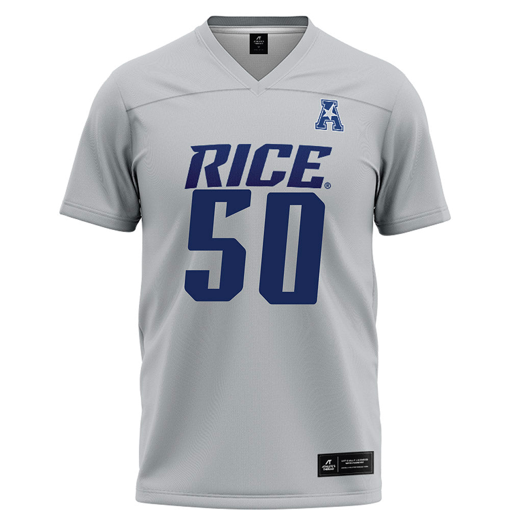 Rice - NCAA Football : Patrick Valent - Grey Football Jersey-0