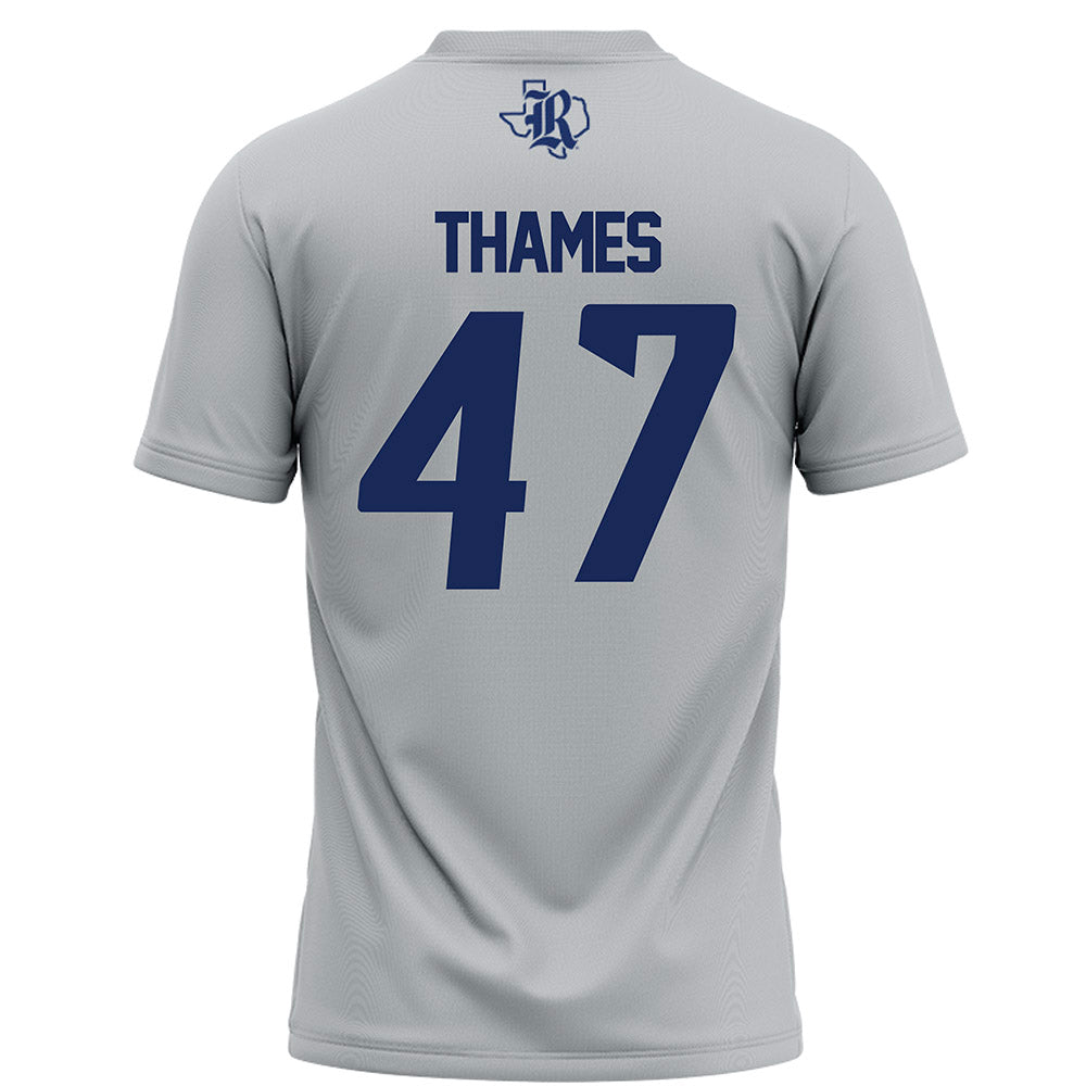 Rice - NCAA Football : Ty Thames - Grey Football Jersey-1