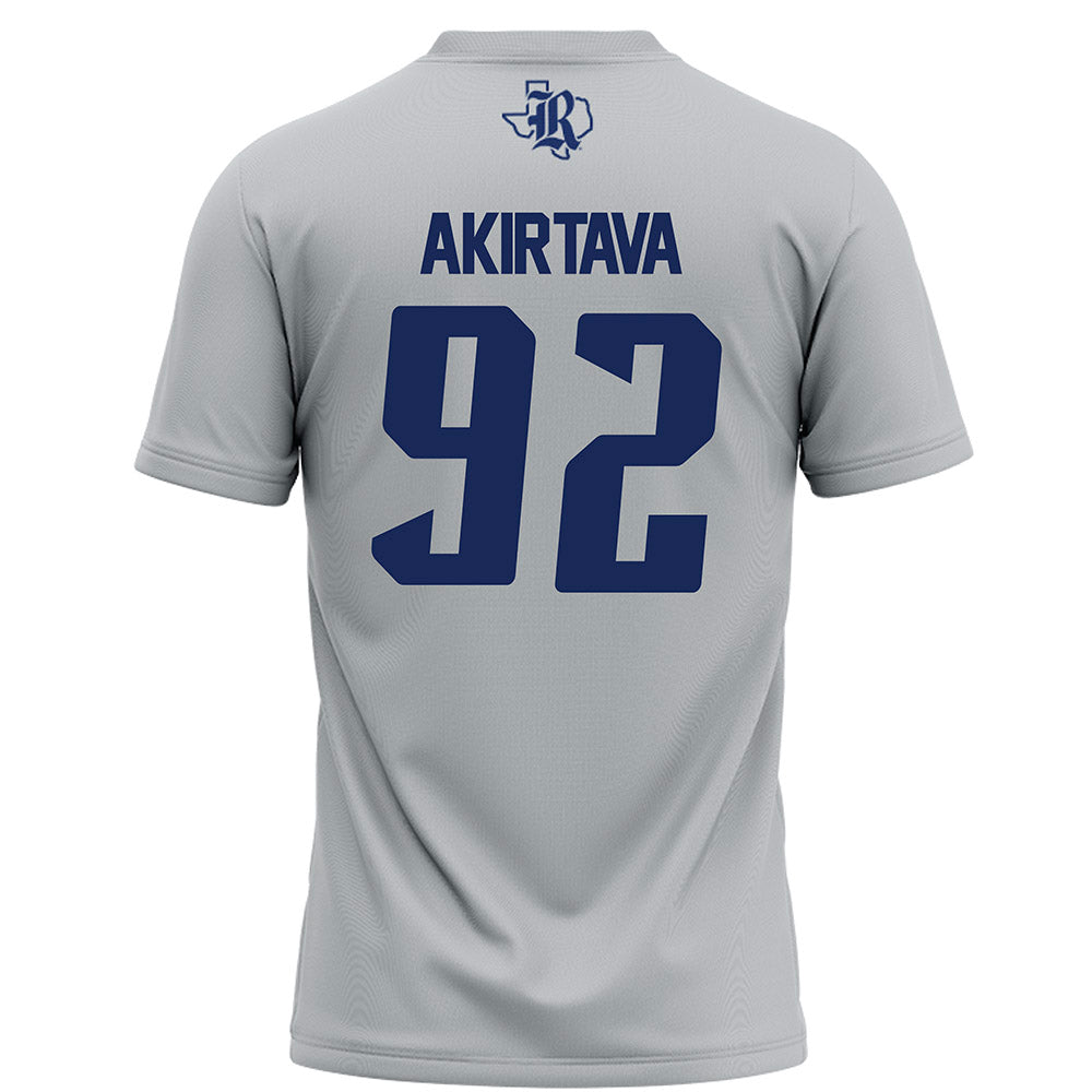 Rice - NCAA Football : Luca Akirtava - Grey Football Jersey-1