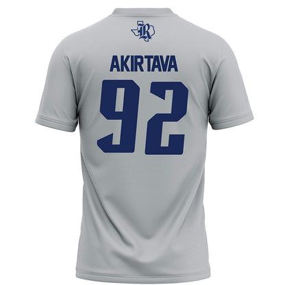 Rice - NCAA Football : Luca Akirtava - Grey Football Jersey-1