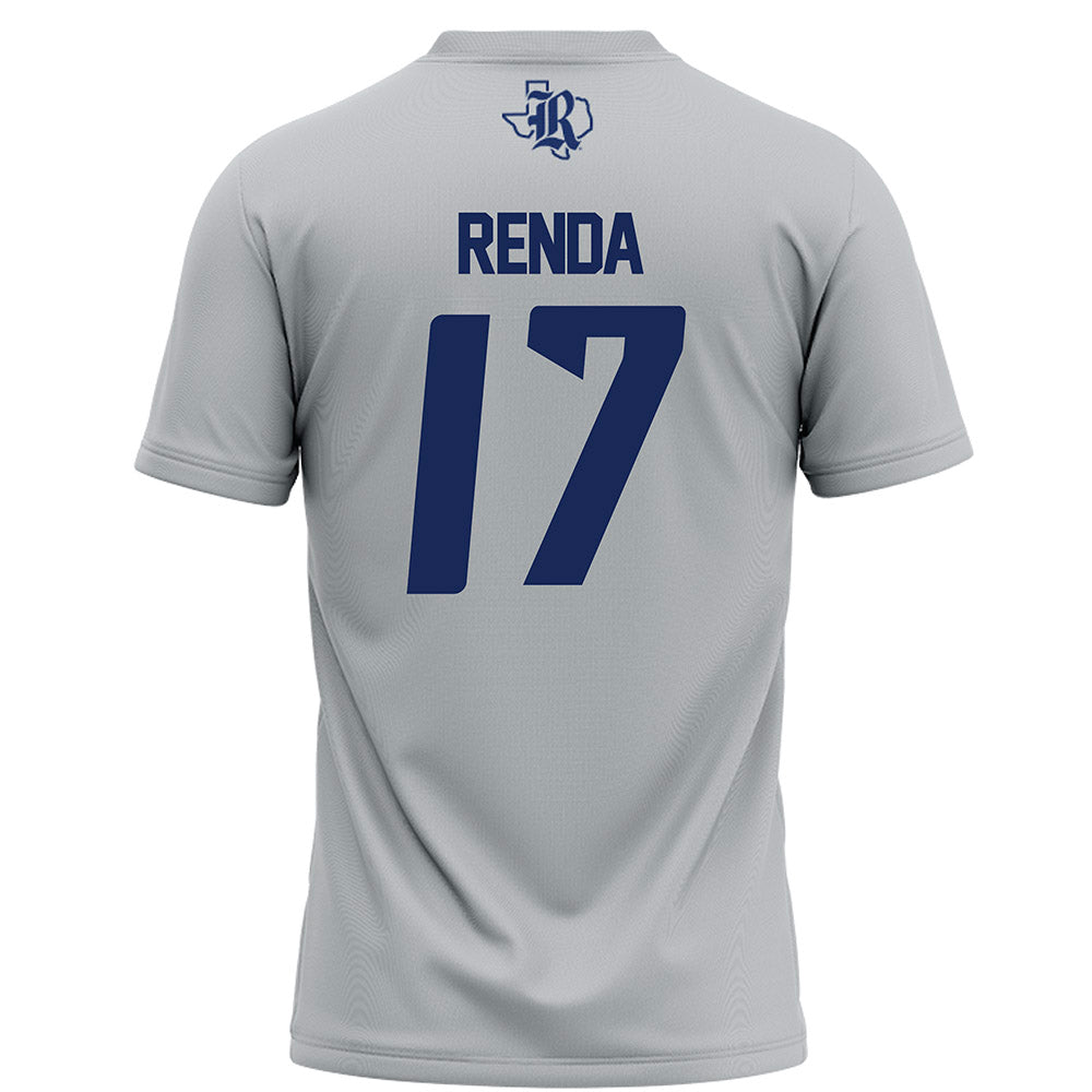 Rice - NCAA Football : Jake Renda - Grey Football Jersey-1