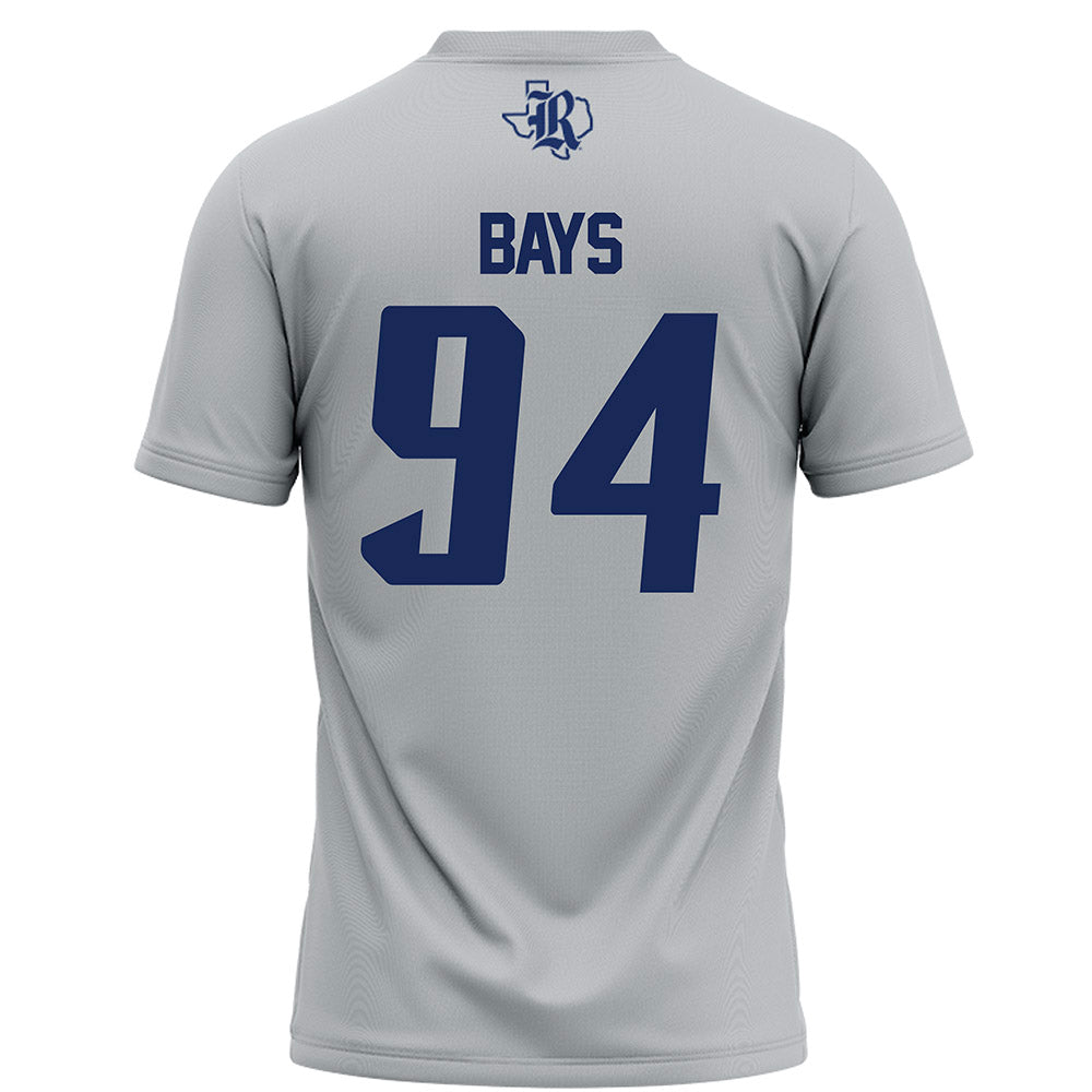 Rice - NCAA Football : Braden Bays - Grey Football Jersey-1